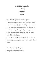 Đề thi thử trắc nghiệm môn Vật lý Đề 25 ppsx