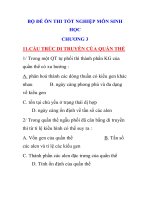 BỘ ĐỀ ÔN THI TỐT NGHIỆP MÔN SINH HỌC CHƯƠNG 3 ppt