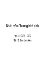 Nhập môn Chương trình dịch - Bài 10 pptx