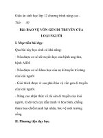 Giáo án sinh học lớp 12 chương trình nâng cao- Tiết: 30 Bài: BẢO VỆ VỐN GEN DI TRUYỀN CỦA LOÀI NGƯỜI doc