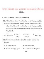 TUYỂN CHỌN ĐỀ - ĐÁP ÁN TUYỂN SINH ĐẠI HỌC MÔN VẬT LÝ NĂM 2011 ĐỀ SỐ 4 doc