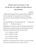 ĐỀ THI THỬ TỐT NGHIỆP NĂM HỌC 2010-2011 Môn SINH HỌC Mã đề: 145 TRƯỜNG THPT NGUYỄN ĐỨC CẢNH potx