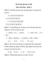 Đề thi thử đại học, cao đẳng môn hóa học trường THPT Phan Đăng Lưu số 108 Môn: Hoá Học pptx