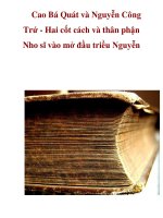 Cao Bá Quát và Nguyễn Công Trứ - Hai cốt cách và thân phận Nho sĩ vào mở đầu triều Nguyễn potx