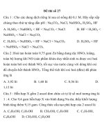 ĐỀ THI TRẮC NGHIỆM LUYỆN THI CĐ, ĐH MÔN HÓA HỌC Đề thi số 27 pps