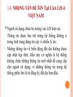 Những vấn đề tồn tại của LIS