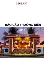 công ty cổ phần du lịch dịch vụ hội an báo cáo thường niên 2013 đầu tư cho tương lai
