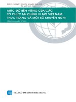 MỨC độ bền VỮNG của các tổ CHỨC tài CHÍNH VI mô VIỆT NAM THỰC TRẠNG và một số KHUYẾN NGHỊ sách chuyên khảo NHÀ XUẤT bản GIAO THÔNG vận tải