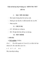 Giáo án hóa học lớp 10 nâng cao - KIỂM TRA VIẾT (tiết 14) pps