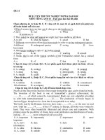 ĐỀ LUYỆN THI TỐT NGHIỆP THPT& ĐẠI HỌC MÔN TIẾNG ANH 12 - ĐỀ 14 ppt