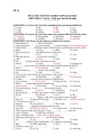 ĐỀ LUYỆN THI TỐT NGHIỆP THPT& ĐẠI HỌC MÔN TIẾNG ANH 12 - ĐỀ 16 pptx
