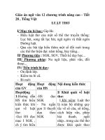 Giáo án ngữ văn 12 chương trình nâng cao - Tiết 28 , Tiếng Việt LUẬT THƠ I/ Mục ppsx