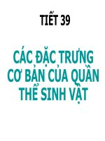 các đặc trưng của quần thể tiết 1