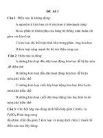 ĐỀ THI TRẮC NGHIỆM LUYỆN THI CĐ, ĐH MÔN HÓA HỌC ĐỀ Số 3 doc