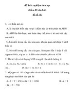 đề Trắc nghiệm sinh học đề số 11 pptx