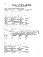 ĐỀ LUYỆN THI TỐT NGHIỆP THPT& ĐẠI HỌC MÔN TIẾNG ANH - ĐỀ 27 ppt