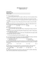 ĐỀ KIỂM TRA HỌC KỲ 1 MÔN VẬT LÝ 12 - Mã đề thi l28 pptx