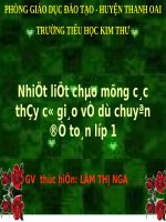 Bài giảng toán lớp 1 bài giảng số 10