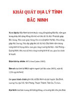 KHÁI QUÁT ĐỊA LÝ TỈNH BẮC NINH pptx