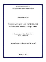 tóm tắt luận án tiến sĩ  nâng cao năng lực cạnh tranh của ngành trái cây việt nam