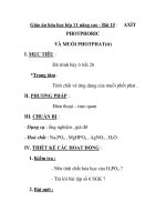 Giáo án hóa học lớp 11 nâng cao - Bài 15 : PHOTPHORIC VÀ MUỐI PHOTPHAT(tt) pdf