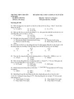 ĐỀ KIỂM TRA CHẤT LƯỢNG 8 TUẦN KÌ II Môn thi : Vật lý - Nội dung đề: 001 pptx
