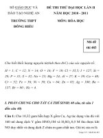 ĐỀ THI THỬ ĐẠI HỌC LẦN II NĂM HỌC 2010 - 2011 MÔN: HÓA HỌC SỞ GIÁO DỤC VÀ ĐÀO TẠO NGHỆ AN TRƯỜNG THPT ĐÔNG HIẾU pptx
