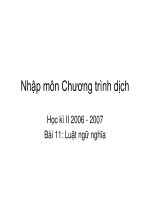 Nhập môn Chương trình dịch - Bài 11 ppt