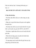 Giáo án sinh học lớp 12 chương trình nâng cao - Tiết: 15 Bài: DI TRUYỀN LIÊN KẾT VỚI GIỚI TÍNH ppt