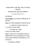 ĐỀ KIỂM TRA MÔN HOÁ HỌC MÃ ĐỀ 004 Trường THPT Lê Quý Đôn ppsx