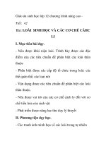 Giáo án sinh học lớp 12 chương trình nâng cao - Tiết: 42 Bài: LOÀI SINH HỌC VÀ CÁC potx