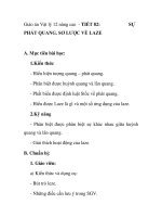 Giáo án Vật lý 12 nâng cao - TIẾT 82: PHÁT QUANG. SƠ LƯỢC VỀ LAZE SỰ pot