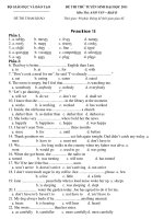 ĐỀ THI THỬ TUYỂN SINH ĐẠI HỌC 2011 Môn Thi: ANH VĂN - Practice 15 pps