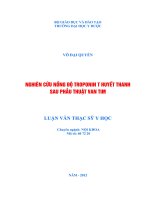 Nghiên cứu nồng độ troponin t huyết thanh sau phẫu thuật van tim