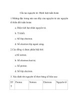 ôn tập hóa học : Cấu tạo nguyên tử- Định luật tuần hoàn ppsx