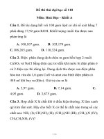 Đề thi thử đại học, cao đẳng môn hóa học trường THPT Phan Đăng Lưu số 110 Môn: Hoá Học ppsx
