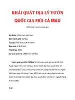 KHÁI QUÁT ĐỊA LÝ VƯỜN QUỐC GIA MŨI CÀ MAU pps