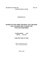 Mô tả một số triệu chứng lâm sàng và cận lâm sàng của bệnh nhân lao màng não người lớn theo ba giai đoạn lõm sàng