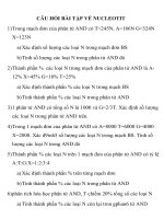 ÔN TẬP MÔN SINH HỌC CÂU HỎI BÀI TẬP VỀ NUCLEOTIT doc
