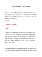 KHÁI QUÁT ĐỊA LÝ TỈNH HÀ GIANGNếu các bạn tìm trong Wikipedia, google, cổng ppt