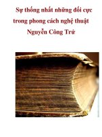 Sự thống nhất những đối cực trong phong cách nghệ thuật Nguyễn Công Trứ pps