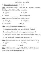 KIỂM TRA HỌC KỲ I MÔN HÓA HỌC LỚP 11 NÂNG CAO TRƯỜNG THPT PHAN BỘI CHÂU pps