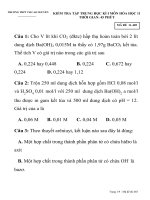 KIỂM TRA TẬP TRUNG HỌC KÌ I MÔN HÓA HỌC 11 MÃ ĐỀ 11-485 TRƯƠNG THPT TH CAO NGUYÊN pptx