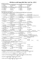 Đề kiểm tra chất lượng HKI Môn: Anh Văn – Đề 12 pdf