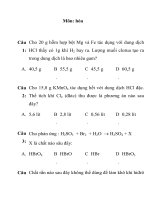 ĐỀ KIỂM TRA TRẮC NGHIỆM MÔN HÓA HỌC LỚP 12 pdf