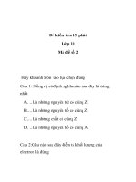 Đề kiểm tra 15 phút Lớp 10 Mã đề số 2 trường thpt Diễn Châu 2 pot