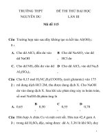 ĐỀ THI THỬ ĐẠI HỌC LẦN III Mã đề 115 RƯỜNG THPT NGUYỄN DU ppsx