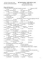 ĐỀ THAM KHẢO - MÔN TIẾNG ANH ÔN THI TNTHPT 2011 - TRƯỜNG THPT HOÀNG DIỆU pptx