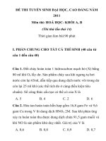 ĐỀ THI TUYỂN SINH ĐẠI HỌC, CAO ĐẲNG NĂM 2011 Môn thi: HOÁ HỌC Thi thử lần thứ 14 pps