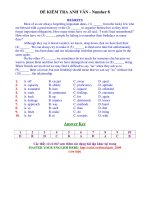 ĐỀ KIỀM TRA ANH VĂN - Number 8 doc